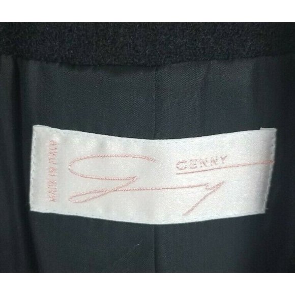 Henri Bendel Sz. US 6 Black Textured Wool Double Breasted Jacket Dressy Buttons - Picture 4 of 12